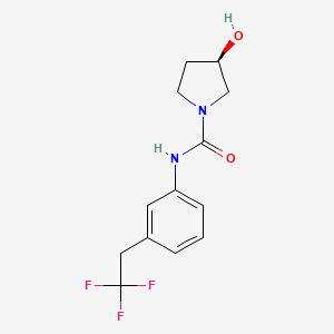 molecular formula C13H15F3N2O2 B7608859 (3R)-3-hydroxy-N-[3-(2,2,2-trifluoroethyl)phenyl]pyrrolidine-1-carboxamide 