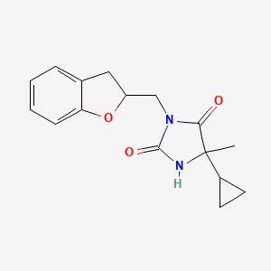 molecular formula C16H18N2O3 B7608879 5-Cyclopropyl-3-(2,3-dihydro-1-benzofuran-2-ylmethyl)-5-methylimidazolidine-2,4-dione 