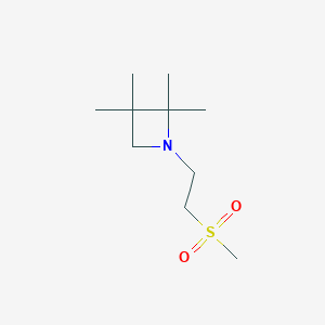 molecular formula C10H21NO2S B7608886 2,2,3,3-Tetramethyl-1-(2-methylsulfonylethyl)azetidine 