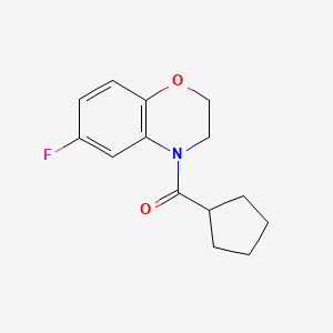 molecular formula C14H16FNO2 B7608895 Cyclopentyl-(6-fluoro-2,3-dihydro-1,4-benzoxazin-4-yl)methanone 