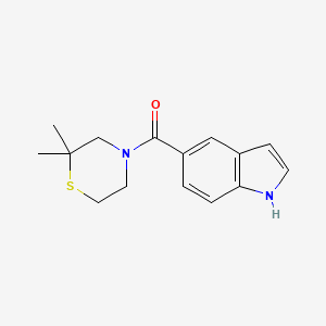 molecular formula C15H18N2OS B7608927 (2,2-dimethylthiomorpholin-4-yl)-(1H-indol-5-yl)methanone 