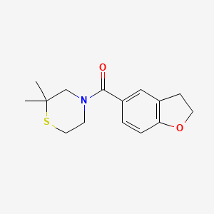 molecular formula C15H19NO2S B7608942 2,3-Dihydro-1-benzofuran-5-yl-(2,2-dimethylthiomorpholin-4-yl)methanone 
