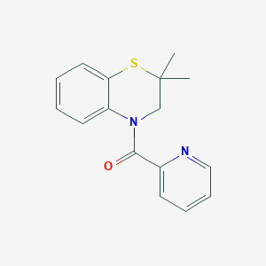 molecular formula C16H16N2OS B7608959 (2,2-dimethyl-3H-1,4-benzothiazin-4-yl)-pyridin-2-ylmethanone 