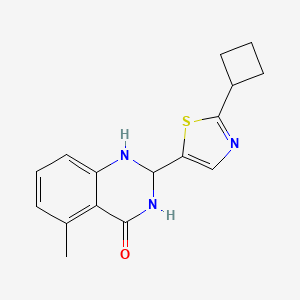 molecular formula C16H17N3OS B7608971 2-(2-cyclobutyl-1,3-thiazol-5-yl)-5-methyl-2,3-dihydro-1H-quinazolin-4-one 