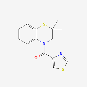 molecular formula C14H14N2OS2 B7608979 (2,2-dimethyl-3H-1,4-benzothiazin-4-yl)-(1,3-thiazol-4-yl)methanone 