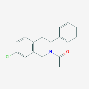 molecular formula C17H16ClNO B7609028 1-(7-chloro-3-phenyl-3,4-dihydro-1H-isoquinolin-2-yl)ethanone 