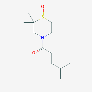 molecular formula C12H23NO2S B7609208 1-(2,2-Dimethyl-1-oxo-1,4-thiazinan-4-yl)-4-methylpentan-1-one 