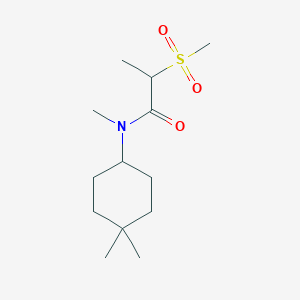 molecular formula C13H25NO3S B7609296 N-(4,4-dimethylcyclohexyl)-N-methyl-2-methylsulfonylpropanamide 