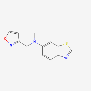molecular formula C13H13N3OS B7609340 N,2-dimethyl-N-(1,2-oxazol-3-ylmethyl)-1,3-benzothiazol-6-amine 