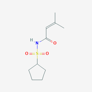 molecular formula C10H17NO3S B7609447 N-cyclopentylsulfonyl-3-methylbut-2-enamide 
