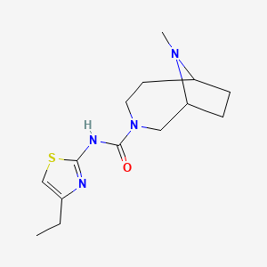molecular formula C14H22N4OS B7609462 N-(4-ethyl-1,3-thiazol-2-yl)-9-methyl-3,9-diazabicyclo[4.2.1]nonane-3-carboxamide 
