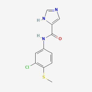 molecular formula C11H10ClN3OS B7609474 N-(3-chloro-4-methylsulfanylphenyl)-1H-imidazole-5-carboxamide 