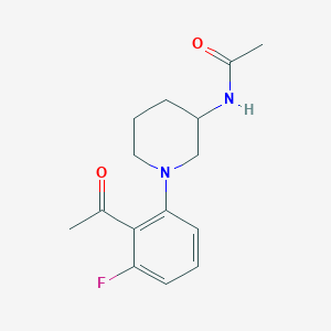 molecular formula C15H19FN2O2 B7609568 N-[1-(2-acetyl-3-fluorophenyl)piperidin-3-yl]acetamide 