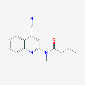 molecular formula C15H15N3O B7609612 N-(4-cyanoquinolin-2-yl)-N-methylbutanamide 