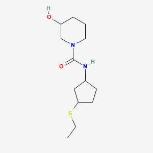 molecular formula C13H24N2O2S B7609678 N-(3-ethylsulfanylcyclopentyl)-3-hydroxypiperidine-1-carboxamide 