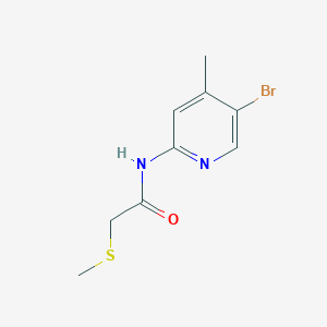 molecular formula C9H11BrN2OS B7609725 N-(5-bromo-4-methylpyridin-2-yl)-2-methylsulfanylacetamide 