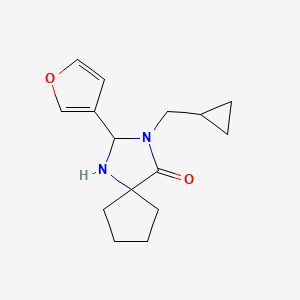 molecular formula C15H20N2O2 B7609922 3-(Cyclopropylmethyl)-2-(furan-3-yl)-1,3-diazaspiro[4.4]nonan-4-one 