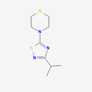 molecular formula C9H15N3S2 B7609932 4-(3-Propan-2-yl-1,2,4-thiadiazol-5-yl)thiomorpholine 