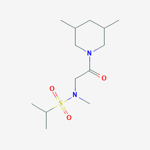 molecular formula C13H26N2O3S B7610011 N-[2-(3,5-dimethylpiperidin-1-yl)-2-oxoethyl]-N-methylpropane-2-sulfonamide 