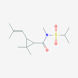 molecular formula C14H25NO3S B7610086 N,2,2-trimethyl-3-(2-methylprop-1-enyl)-N-propan-2-ylsulfonylcyclopropane-1-carboxamide 