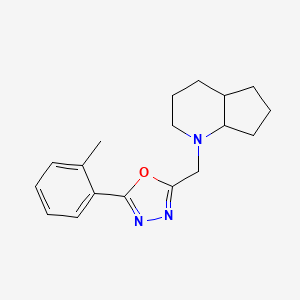 molecular formula C18H23N3O B7610244 2-(2,3,4,4a,5,6,7,7a-Octahydrocyclopenta[b]pyridin-1-ylmethyl)-5-(2-methylphenyl)-1,3,4-oxadiazole 