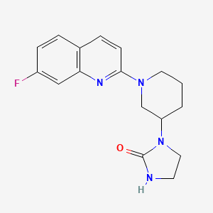 molecular formula C17H19FN4O B7610432 1-[1-(7-Fluoroquinolin-2-yl)piperidin-3-yl]imidazolidin-2-one 