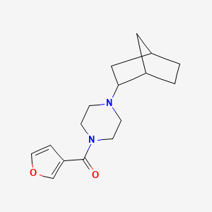 molecular formula C16H22N2O2 B7610442 [4-(2-Bicyclo[2.2.1]heptanyl)piperazin-1-yl]-(furan-3-yl)methanone 