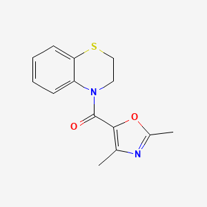 molecular formula C14H14N2O2S B7610664 2,3-Dihydro-1,4-benzothiazin-4-yl-(2,4-dimethyl-1,3-oxazol-5-yl)methanone 