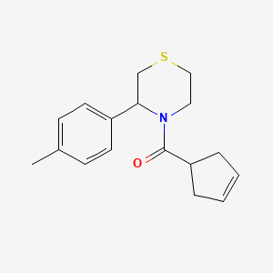 molecular formula C17H21NOS B7610833 Cyclopent-3-en-1-yl-[3-(4-methylphenyl)thiomorpholin-4-yl]methanone 