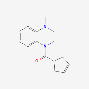 molecular formula C15H18N2O B7610889 Cyclopent-3-en-1-yl-(4-methyl-2,3-dihydroquinoxalin-1-yl)methanone 