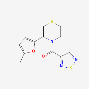molecular formula C12H13N3O2S2 B7610947 [3-(5-Methylfuran-2-yl)thiomorpholin-4-yl]-(1,2,5-thiadiazol-3-yl)methanone 