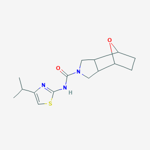 molecular formula C15H21N3O2S B7610962 N-(4-propan-2-yl-1,3-thiazol-2-yl)-1,3,3a,4,5,6,7,7a-octahydro-4,7-epoxyisoindole-2-carboxamide 