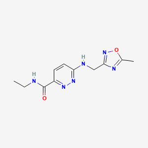 molecular formula C11H14N6O2 B7610992 N-ethyl-6-[(5-methyl-1,2,4-oxadiazol-3-yl)methylamino]pyridazine-3-carboxamide 