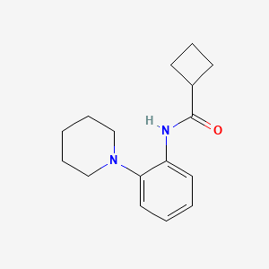 molecular formula C16H22N2O B7611186 N-(2-piperidin-1-ylphenyl)cyclobutanecarboxamide 