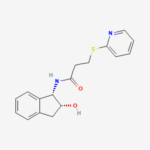 molecular formula C17H18N2O2S B7611296 N-[(1S,2R)-2-hydroxy-2,3-dihydro-1H-inden-1-yl]-3-pyridin-2-ylsulfanylpropanamide 