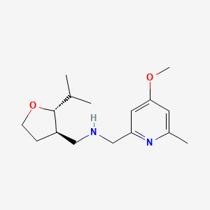 molecular formula C16H26N2O2 B7611673 N-[(4-methoxy-6-methylpyridin-2-yl)methyl]-1-[(2R,3R)-2-propan-2-yloxolan-3-yl]methanamine 