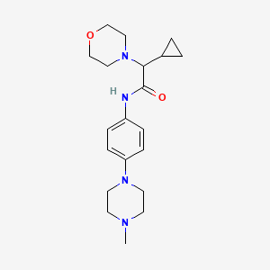 molecular formula C20H30N4O2 B7613835 2-cyclopropyl-N-[4-(4-methylpiperazin-1-yl)phenyl]-2-morpholin-4-ylacetamide 
