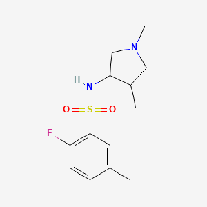 molecular formula C13H19FN2O2S B7619237 N-(1,4-dimethylpyrrolidin-3-yl)-2-fluoro-5-methylbenzenesulfonamide 