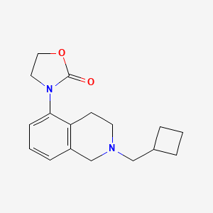molecular formula C17H22N2O2 B7619271 3-[2-(cyclobutylmethyl)-3,4-dihydro-1H-isoquinolin-5-yl]-1,3-oxazolidin-2-one 