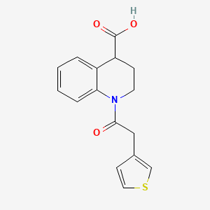 molecular formula C16H15NO3S B7619335 1-(2-thiophen-3-ylacetyl)-3,4-dihydro-2H-quinoline-4-carboxylic acid 