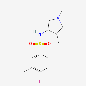 molecular formula C13H19FN2O2S B7619344 N-(1,4-dimethylpyrrolidin-3-yl)-4-fluoro-3-methylbenzenesulfonamide 