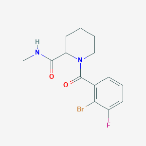 molecular formula C14H16BrFN2O2 B7619412 1-(2-bromo-3-fluorobenzoyl)-N-methylpiperidine-2-carboxamide 