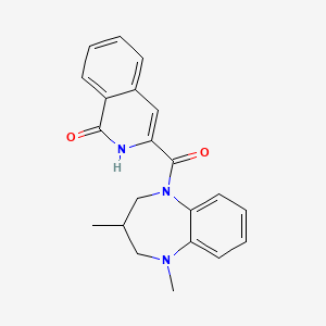 molecular formula C21H21N3O2 B7619917 3-(1,3-dimethyl-3,4-dihydro-2H-1,5-benzodiazepine-5-carbonyl)-2H-isoquinolin-1-one 