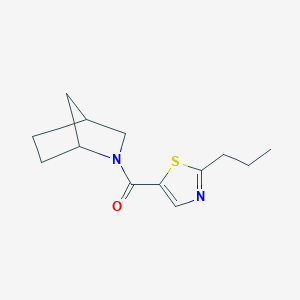 molecular formula C13H18N2OS B7620267 2-Azabicyclo[2.2.1]heptan-2-yl-(2-propyl-1,3-thiazol-5-yl)methanone 