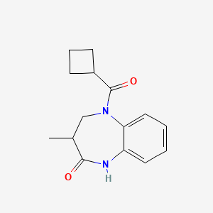 molecular formula C15H18N2O2 B7620296 5-(cyclobutanecarbonyl)-3-methyl-3,4-dihydro-1H-1,5-benzodiazepin-2-one 