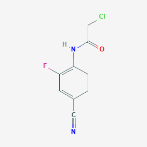 molecular formula C9H6ClFN2O B7620683 2-chloro-N-(4-cyano-2-fluorophenyl)acetamide 