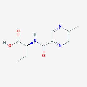 molecular formula C10H13N3O3 B7620771 (2S)-2-[(5-methylpyrazine-2-carbonyl)amino]butanoic acid 