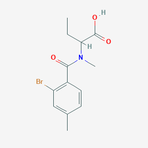 molecular formula C13H16BrNO3 B7621001 2-[(2-Bromo-4-methylbenzoyl)-methylamino]butanoic acid 