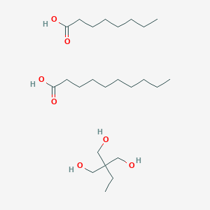 molecular formula C24H50O7 B076212 Decanoic acid; 2-ethyl-2-(hydroxymethyl)propane-1,3-diol; octanoic acid CAS No. 11138-60-6