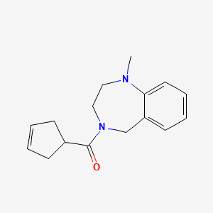 molecular formula C16H20N2O B7621334 cyclopent-3-en-1-yl-(1-methyl-3,5-dihydro-2H-1,4-benzodiazepin-4-yl)methanone 